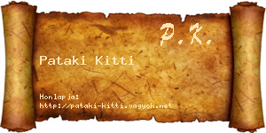 Pataki Kitti névjegykártya